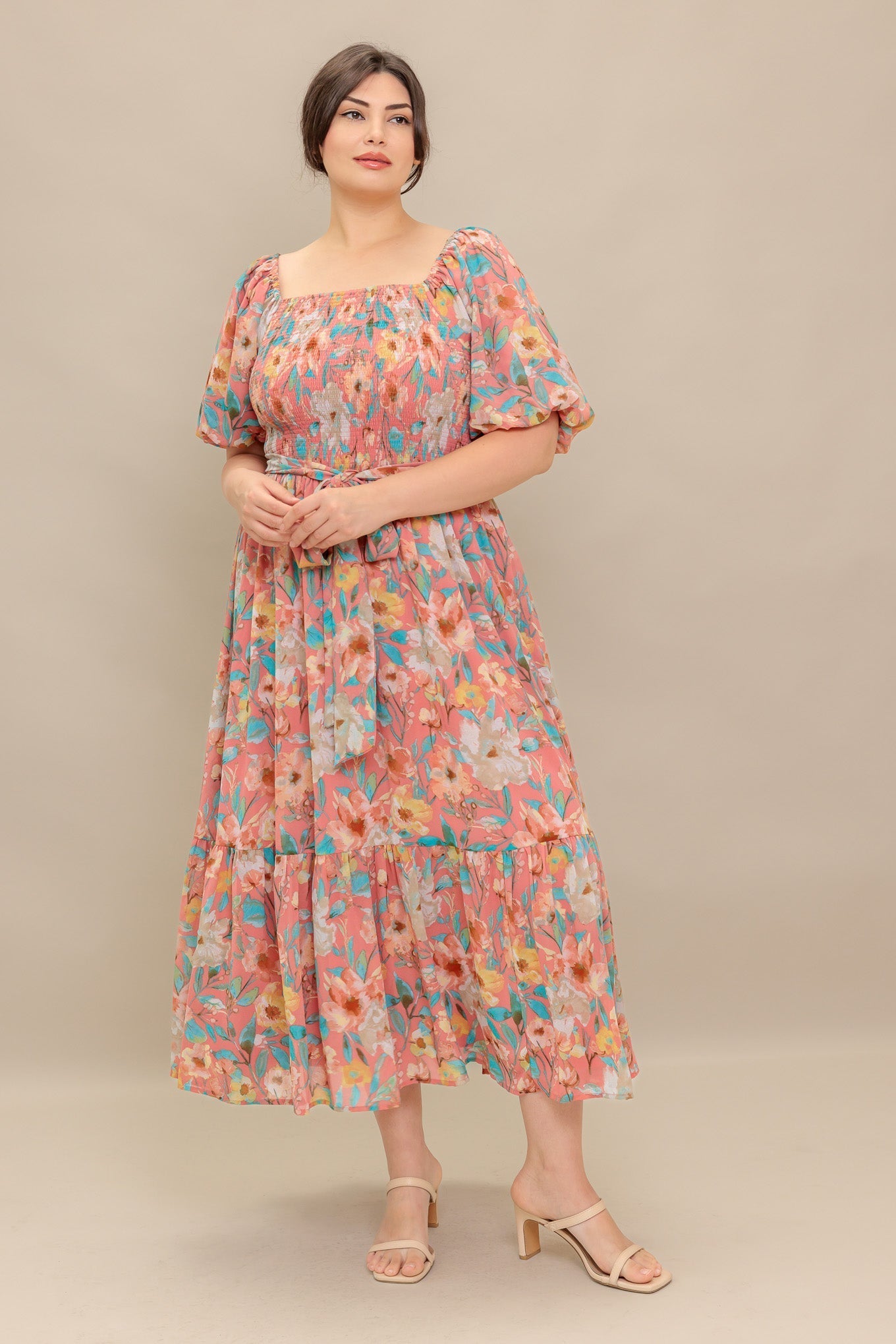 ROSY TWILIGHT WOVEN MIDI DRESS Flying Tomato